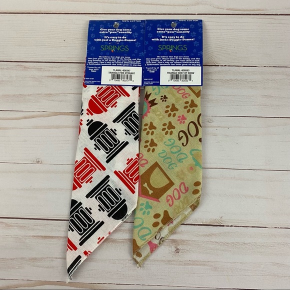 Doggie Dannas Dog Bandana Scarf OSFM Lot Of 2 NEW - Picture 2 of 2